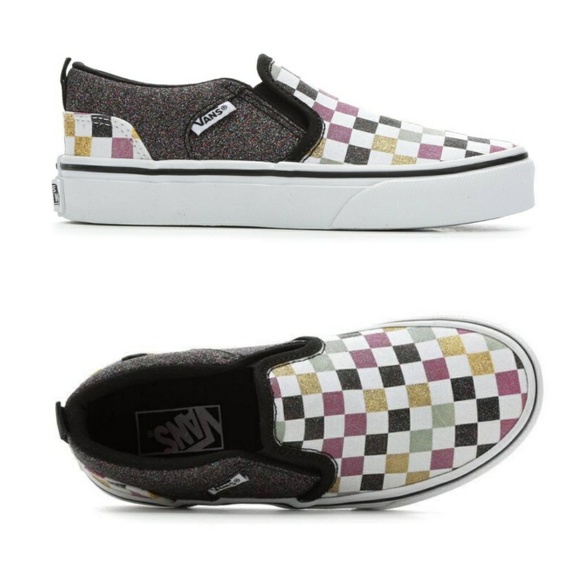 colored checkered vans womens